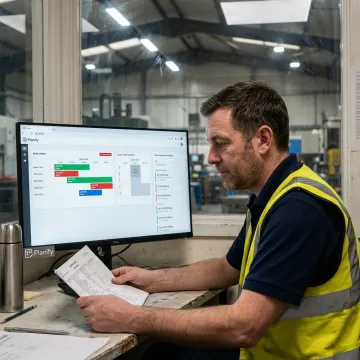Planner reviewing finite capacity schedule