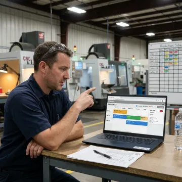 Job shop planner using scheduling software
