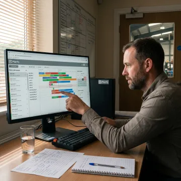 Manufacturing scheduling software dashboard