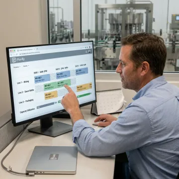 Planner using production scheduling software