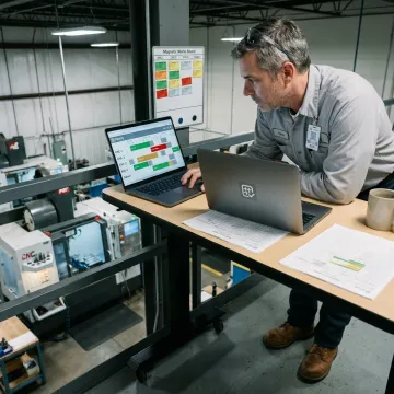 Planner reviewing a finite production schedule
