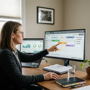 Planner reviewing finite manufacturing schedule