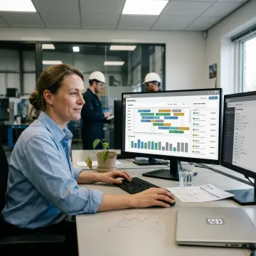 Equipment scheduling software dashboard