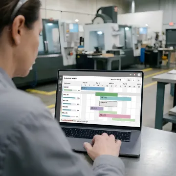 Manufacturing planner using scheduling software