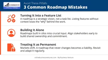 Three common product roadmap mistakes to avoid with warning icons
