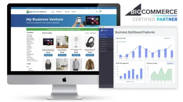 My Business Venture branded e-commerce store dashboard with product catalog and business tools