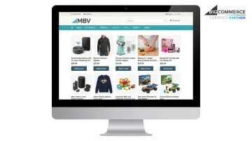 MBV branded online storefront displaying curated dropship product superstore catalog