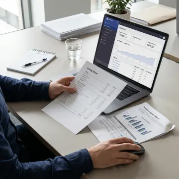 Marketing strategist reviewing SEO pricing reports