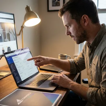 BigCommerce store development on a laptop
