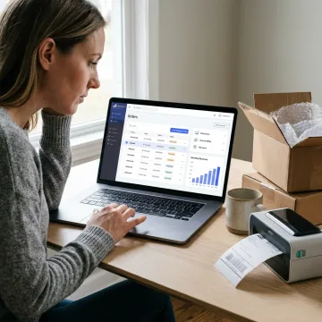 Entrepreneur managing a dropshipping store
