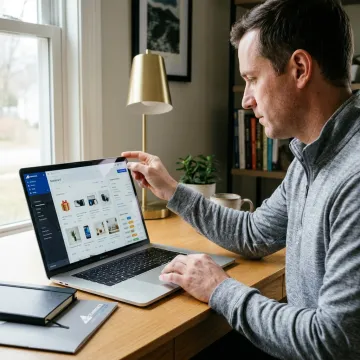 Entrepreneur managing markup pricing on an MBV e-commerce website
