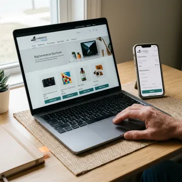 Ready-made BigCommerce ecommerce store on desktop and mobile screens