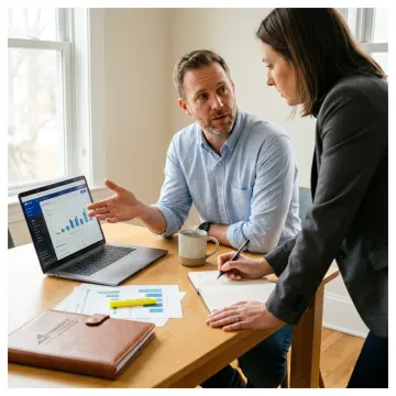 One-on-one consulting sales coaching session