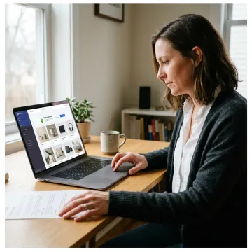 BigCommerce store design on laptop