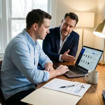 Consultant helping entrepreneur launch an ecommerce webstore