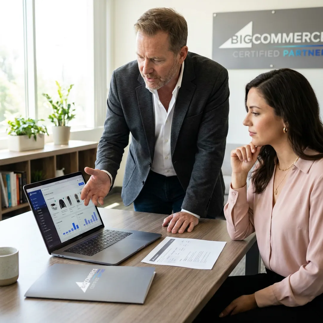 Consultant guiding an e-commerce store launch