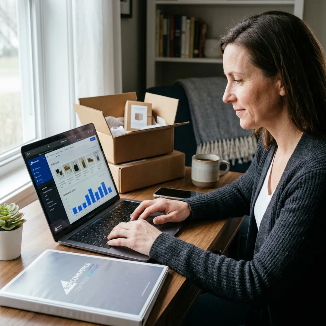 Entrepreneur launching a dropshipping website
