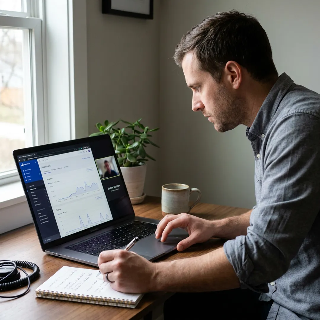 Entrepreneur learning dropshipping with an online mentor
