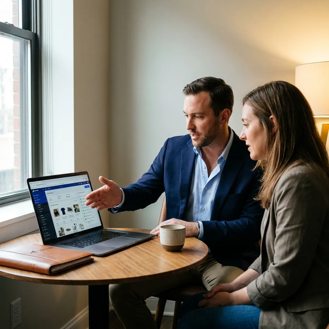 E-commerce coach guiding an online store owner