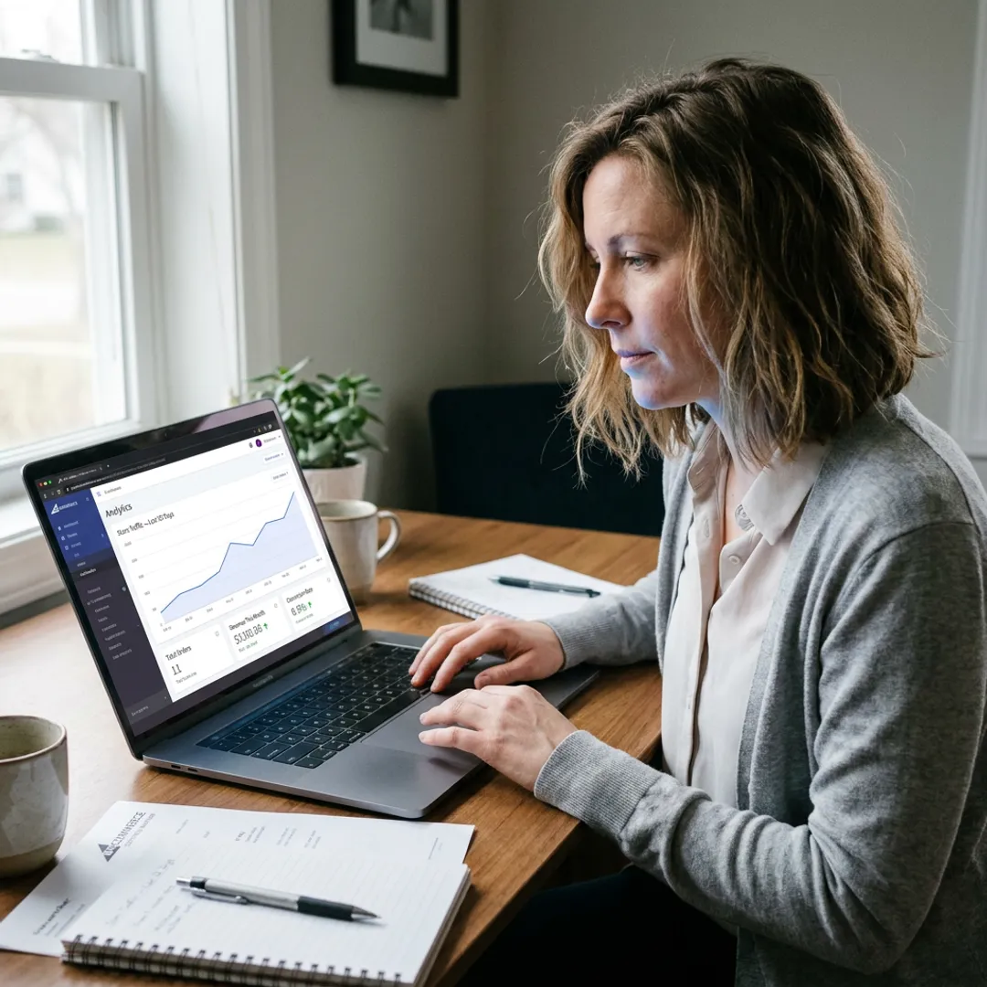 E-commerce marketing dashboard for online store traffic growth