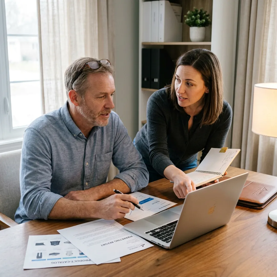 E-commerce coach reviewing online store strategy with entrepreneur
