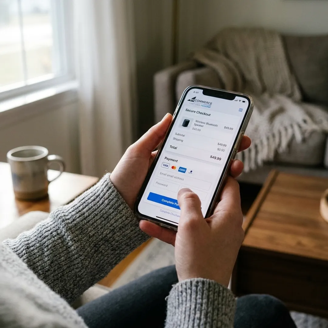Mobile credit card checkout on an online store