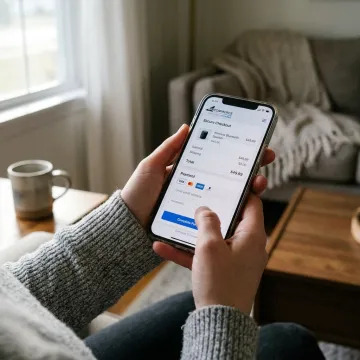 Mobile credit card checkout on an online store