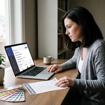 Entrepreneur reviewing online store launch steps