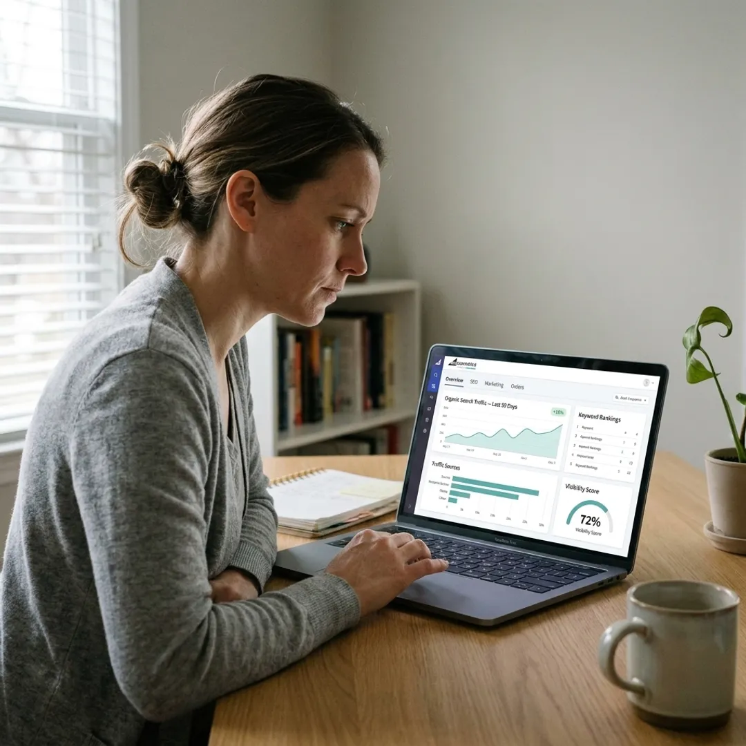 E-commerce SEO dashboard with online store analytics