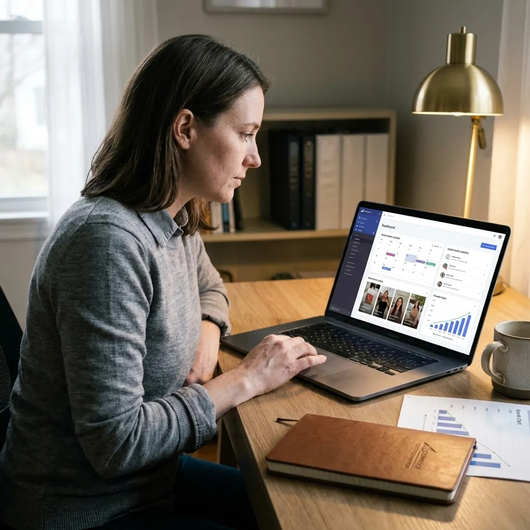 Digital marketing consultant reviewing e-commerce campaign analytics