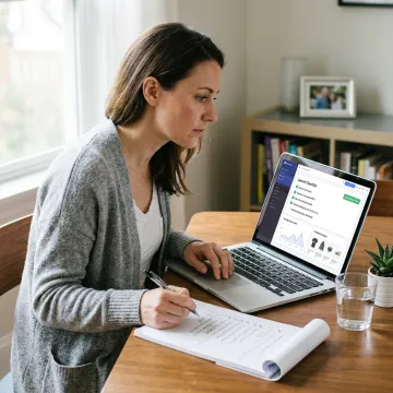 Entrepreneur reviewing online store launch steps