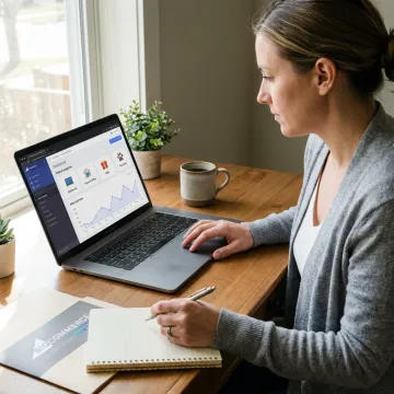 Home-based entrepreneur launching an online store