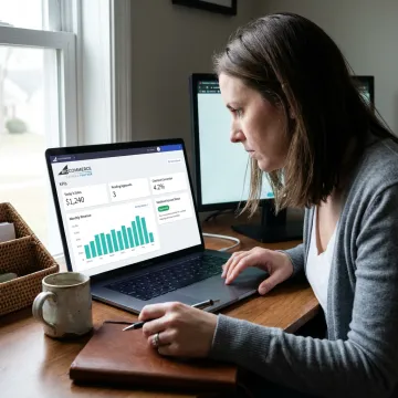 Online merchant account payment processing dashboard