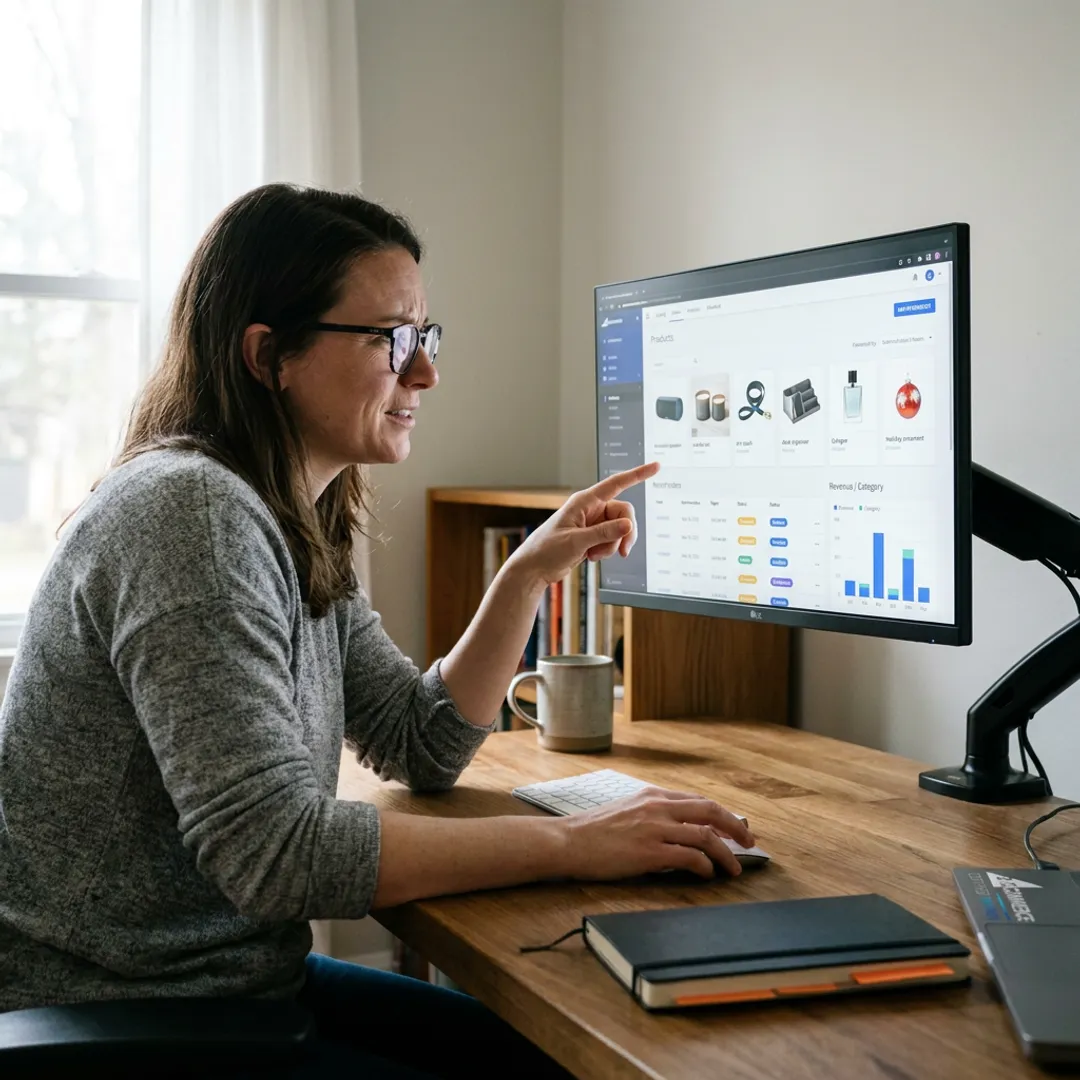 Dropshipping e-commerce website dashboard on laptop