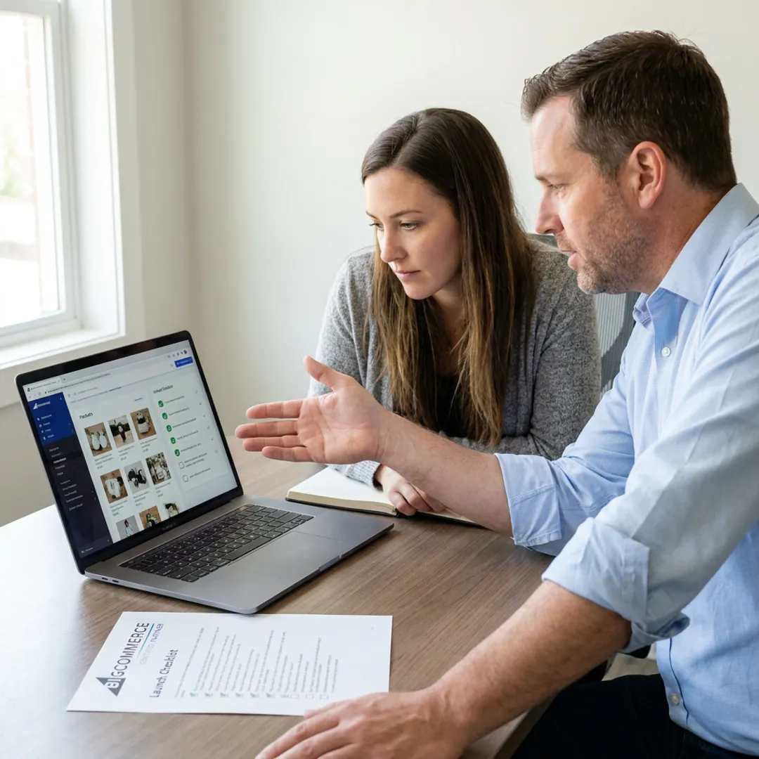 Consultant helping entrepreneur launch an ecommerce store