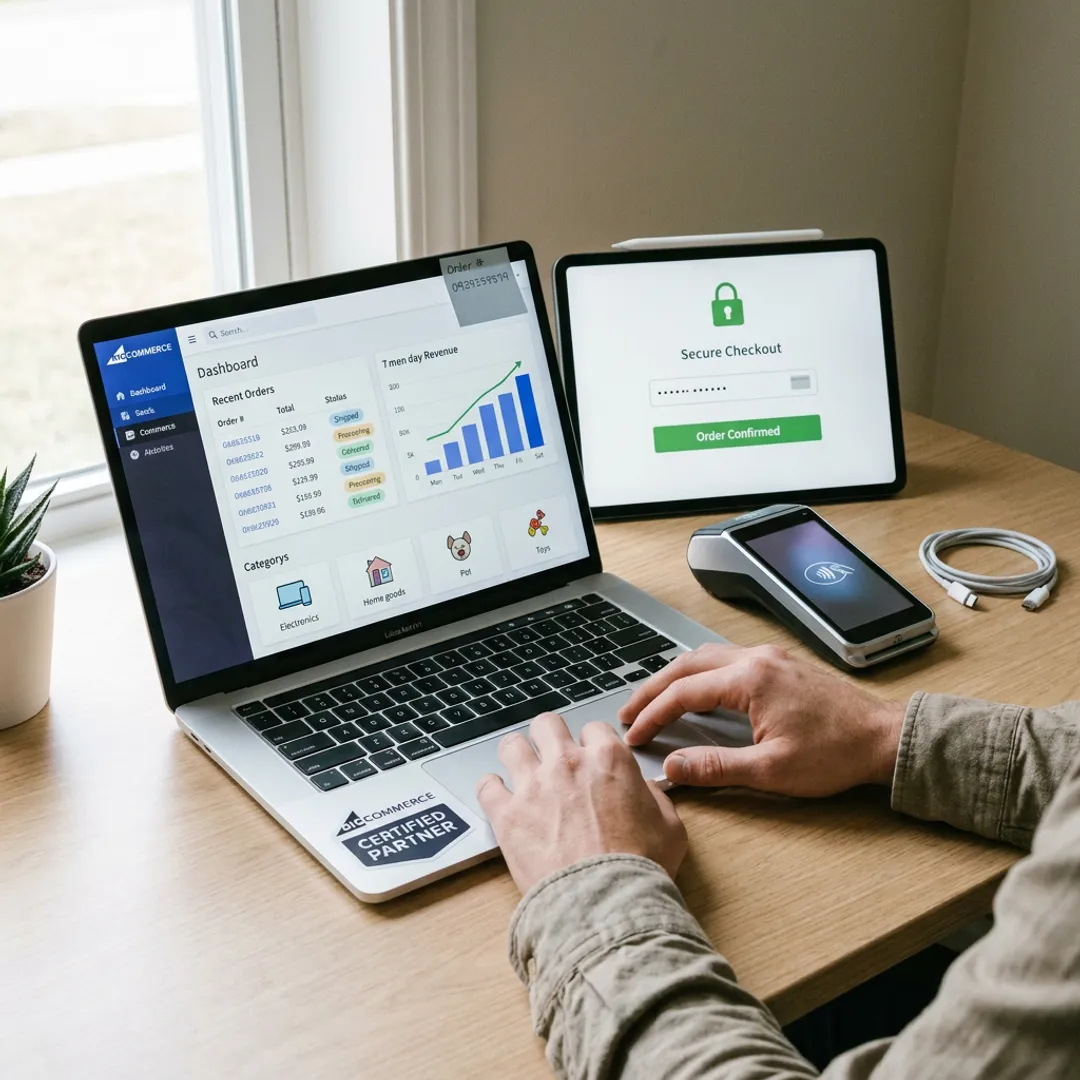Merchant credit card processing for an online store