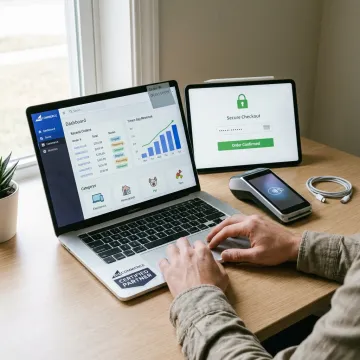 Merchant credit card processing for an online store