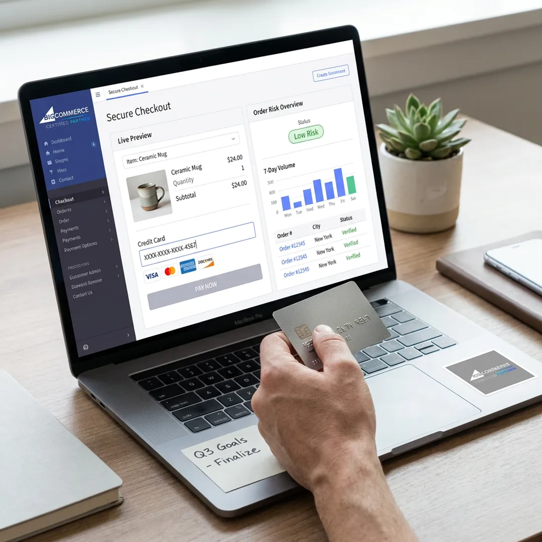 Secure online checkout with card payment processing