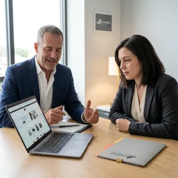 Consultant guiding an e-commerce launch process