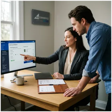 Merchant account setup and secure checkout workflow