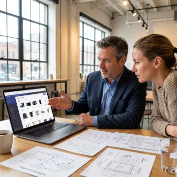E-commerce consultant planning online store launch