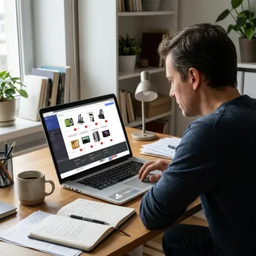 Home-based entrepreneur launching an online store