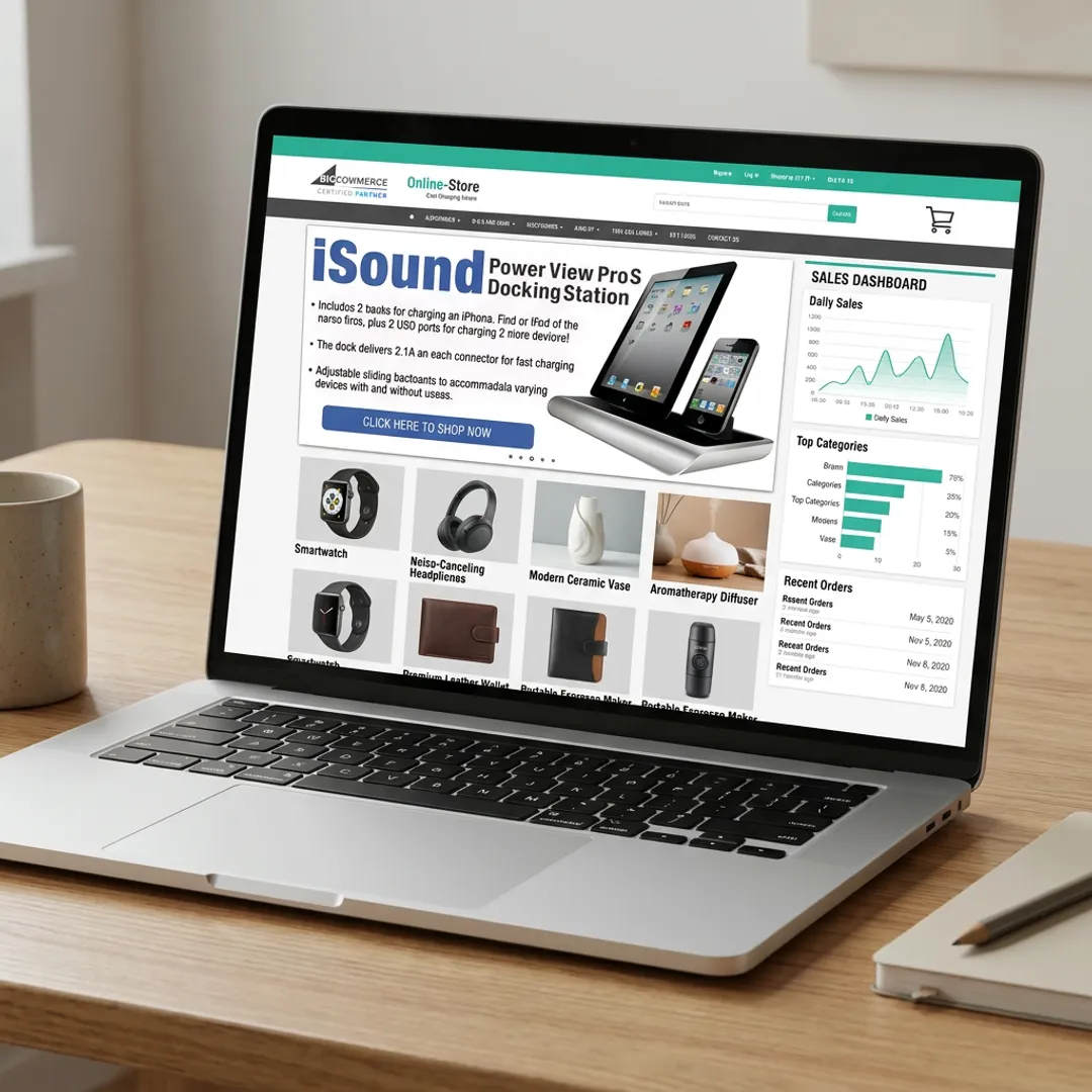 Turn-key dropshipping website design on laptop