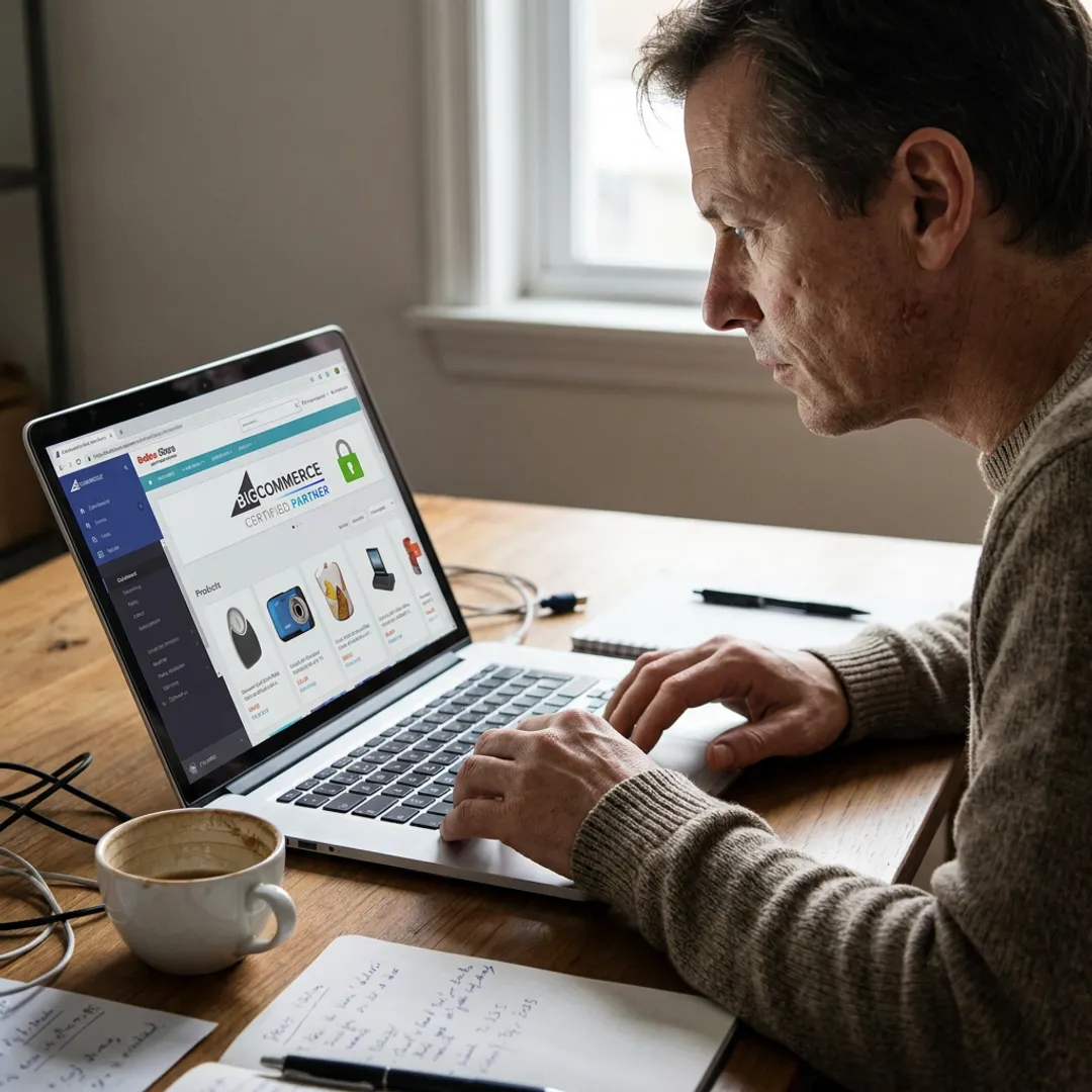 Custom e-commerce website dashboard on laptop