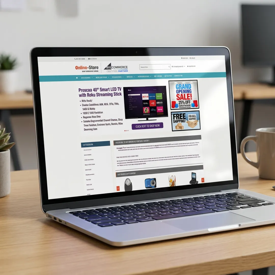 Branded e-commerce store design on laptop