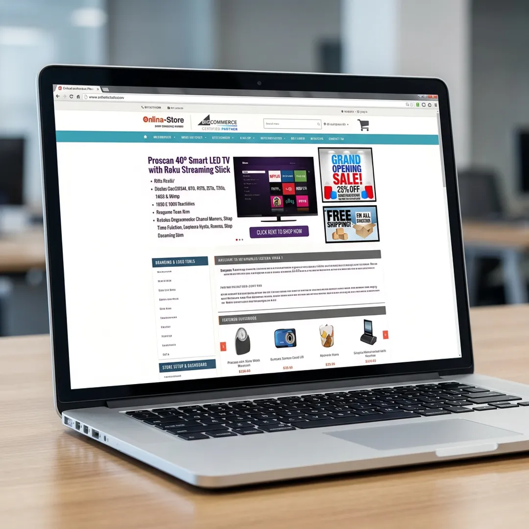 E-commerce website design dashboard with product catalog