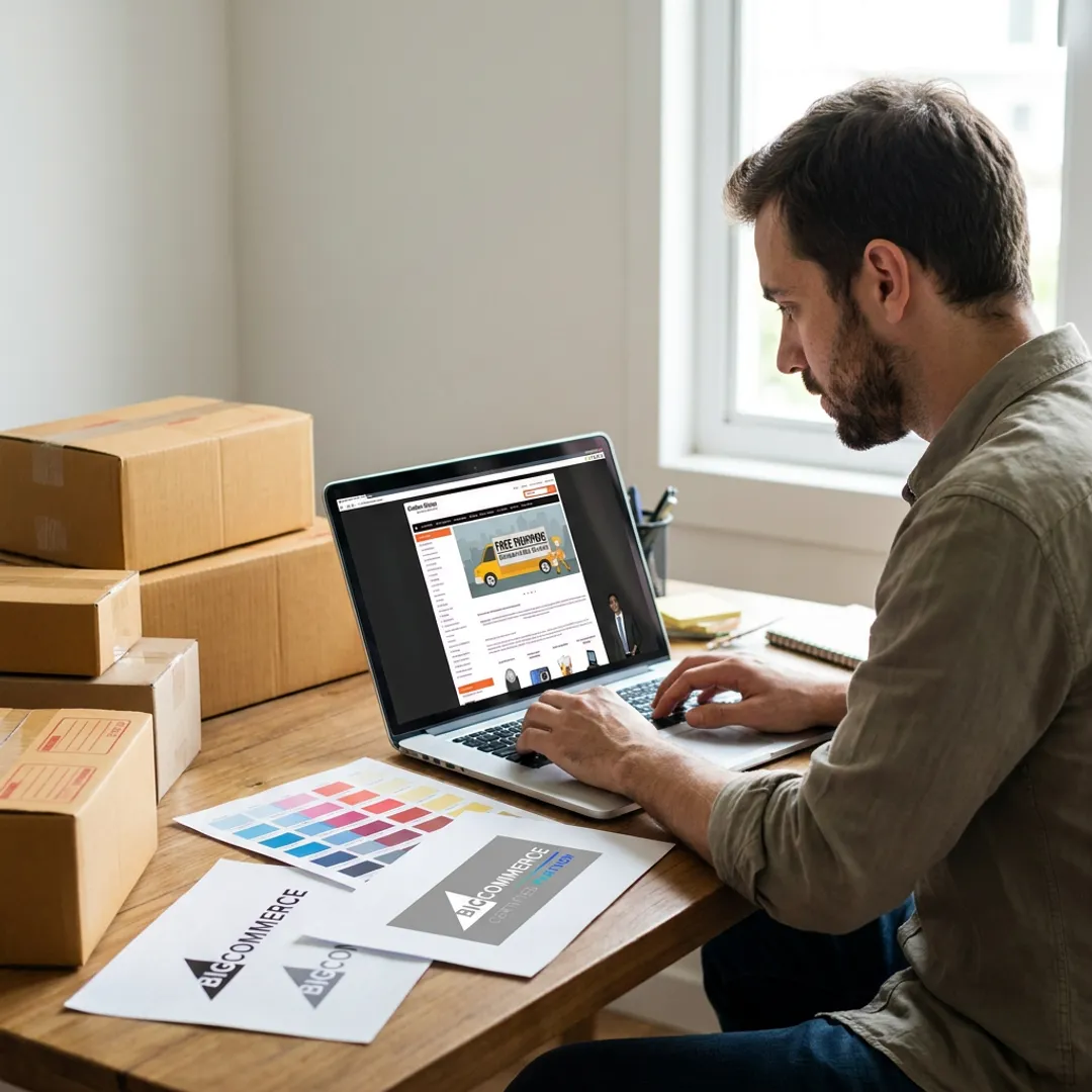 Home-based entrepreneur running an e-commerce store