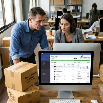 Consultant helping entrepreneur launch dropshipping store