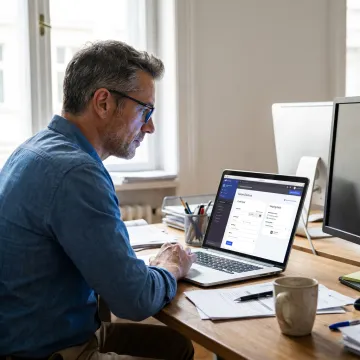 Secure online payment setup on e-commerce laptop