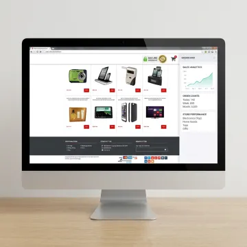 Preloaded e-commerce website on a desktop screen